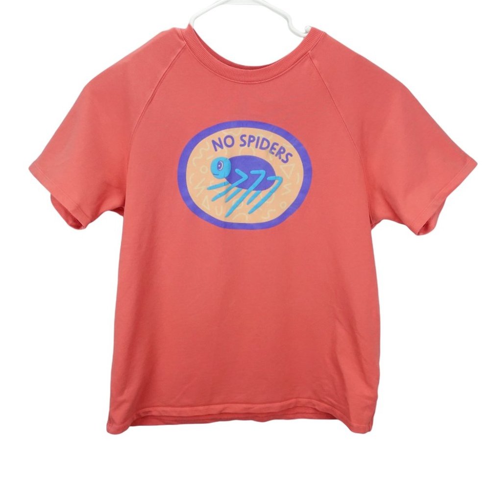 Mokuyobi Women's Size XL "No Spiders" Sweatshirt USA Made Pullover Peach Color